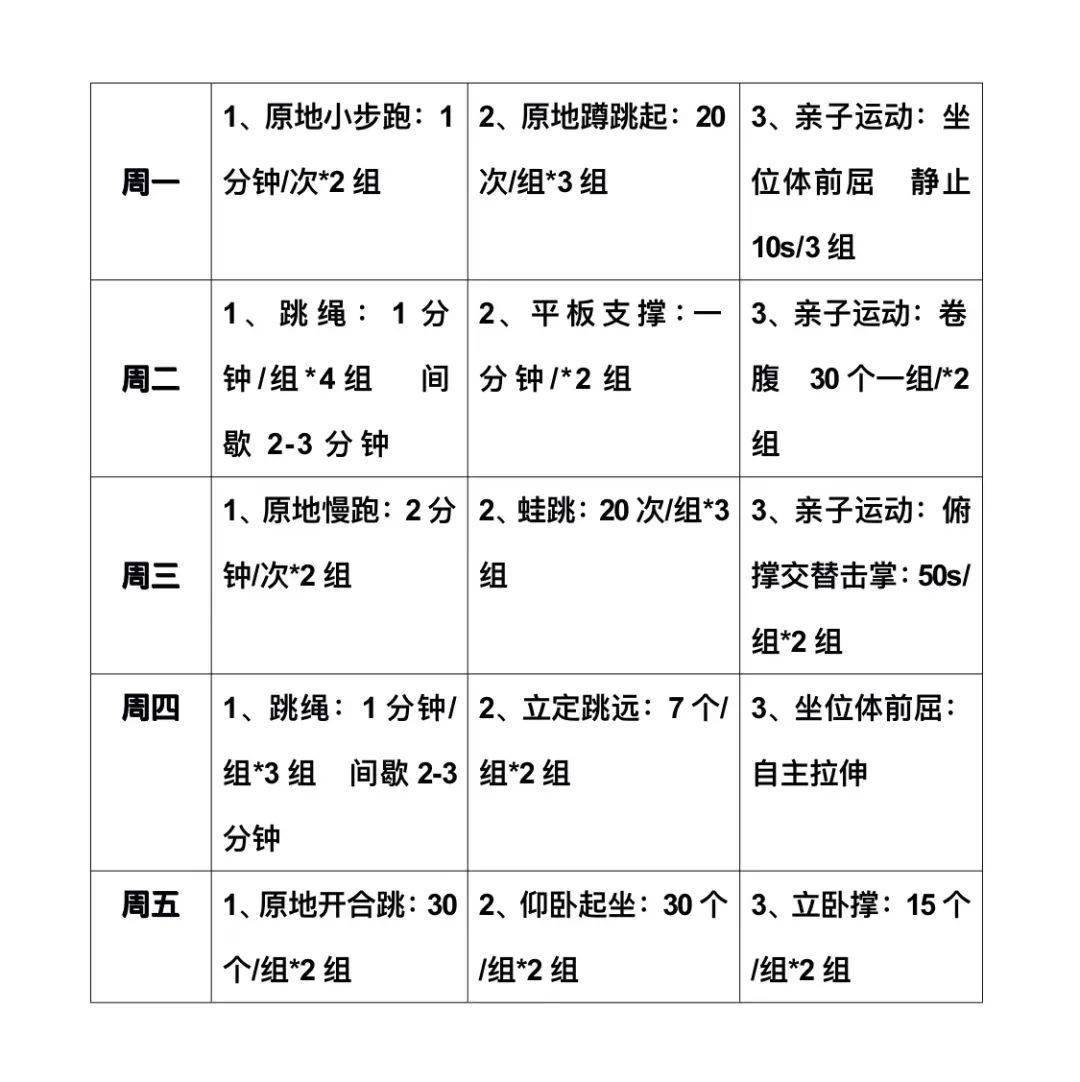 居家体育锻炼中班计划，打造活力宝贝